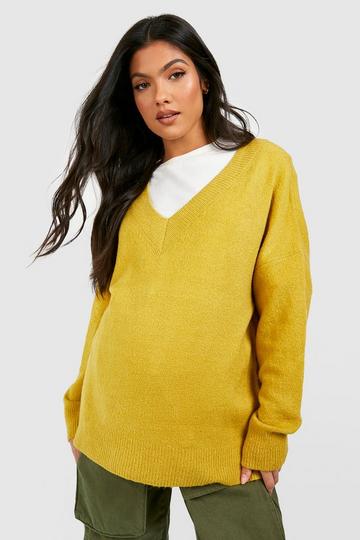 Maternity Super Soft V Neck Sweater olive