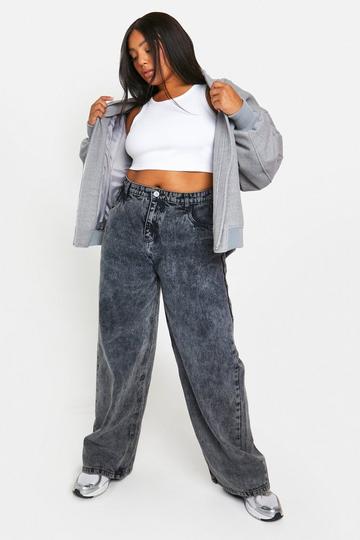 Plus Basic Straight Leg Jeans grey