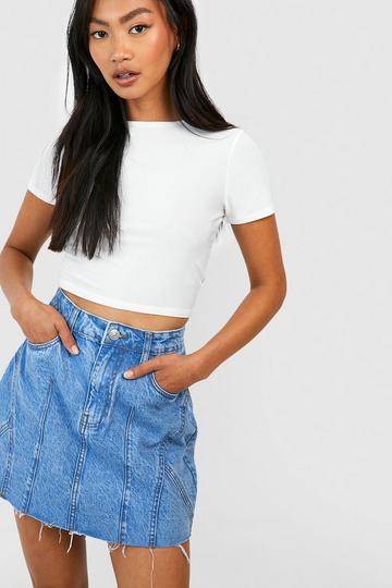 Basic Denim Mini Skirt light blue