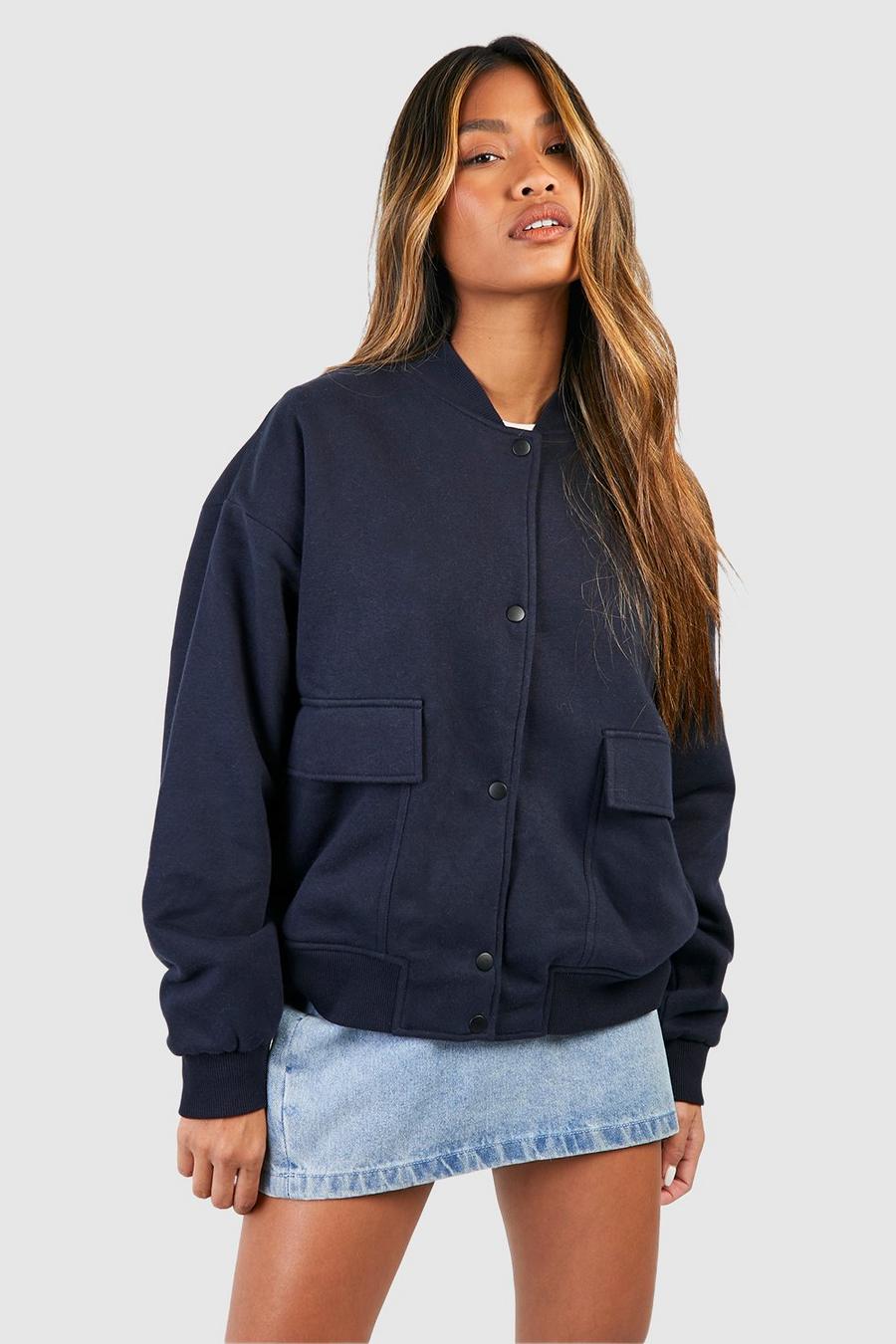 Giacca Bomber con tasche, Navy image number 1