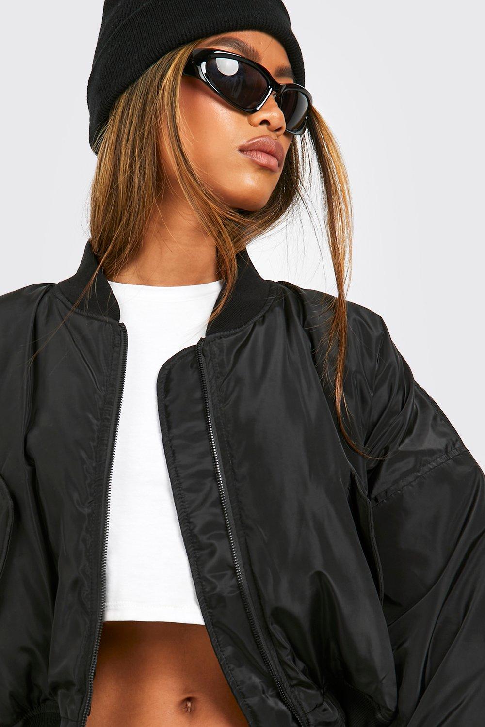 Batwing Oversized Bomber Jacket boohoo