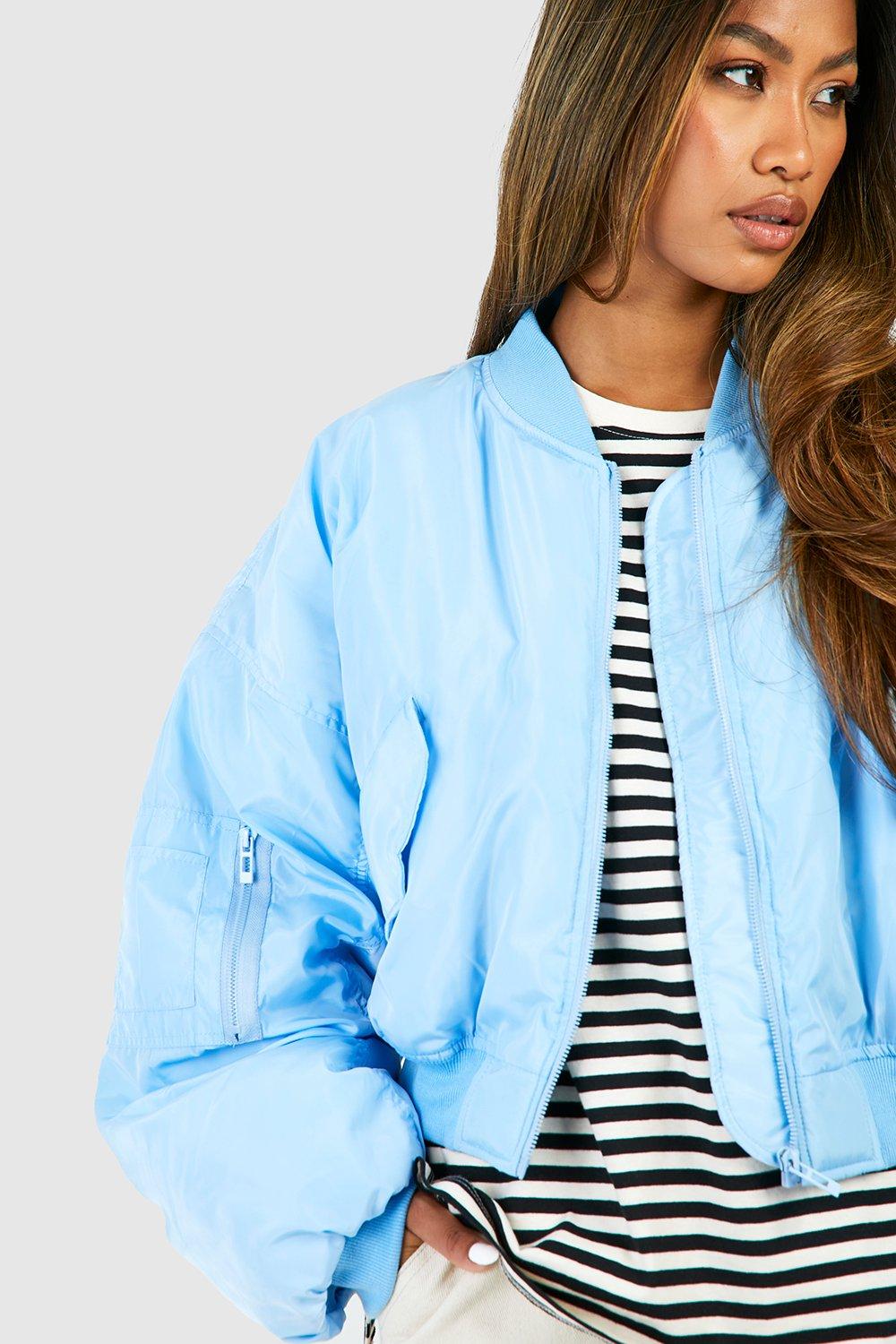 Blue bomber jacket outlet women