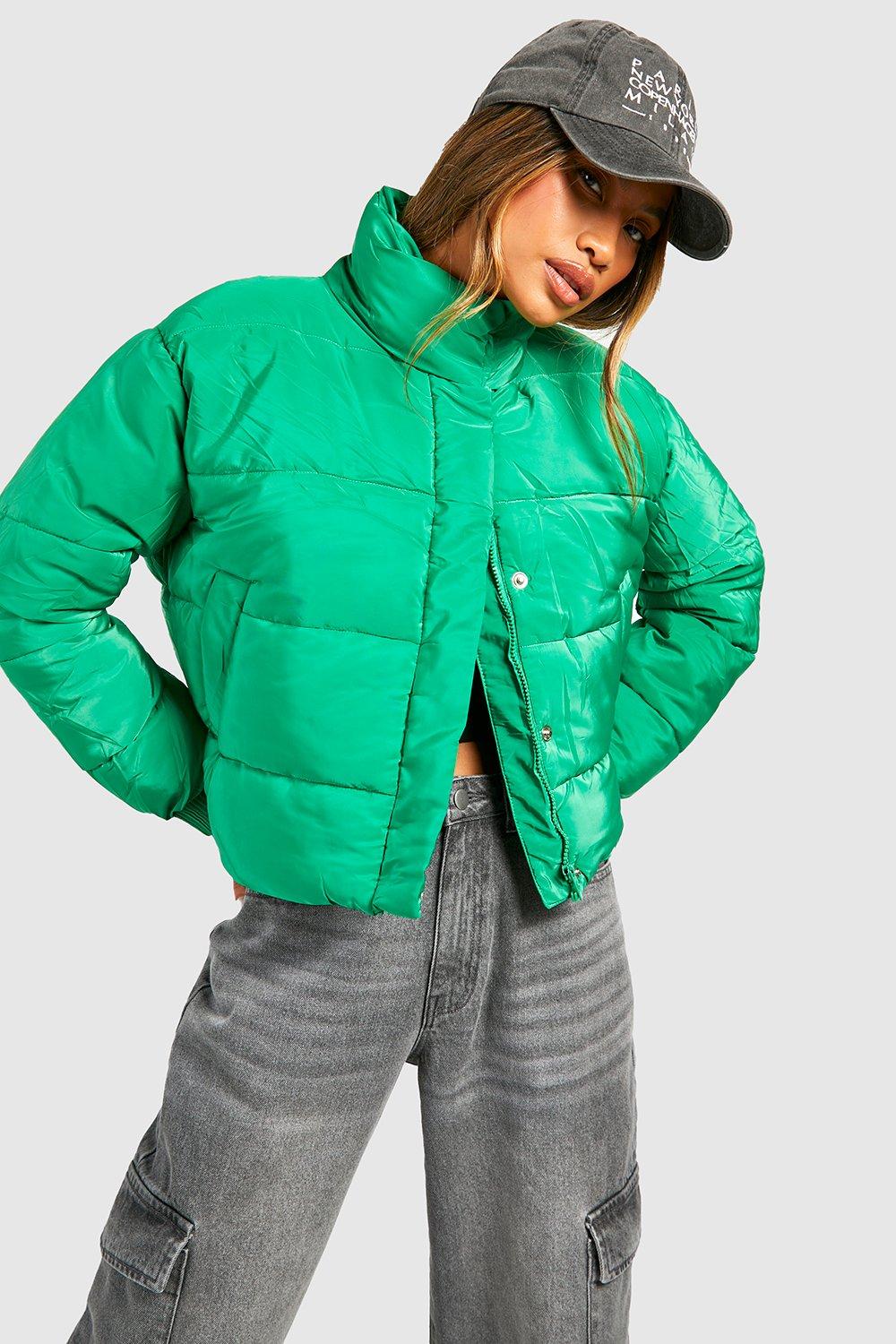 Funnel neck store puffer jacket womens