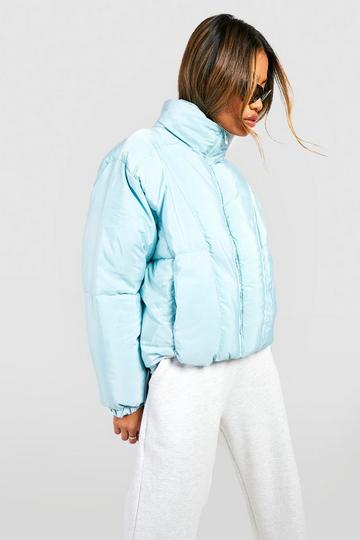 Panel Detail Puffer Jacket blue