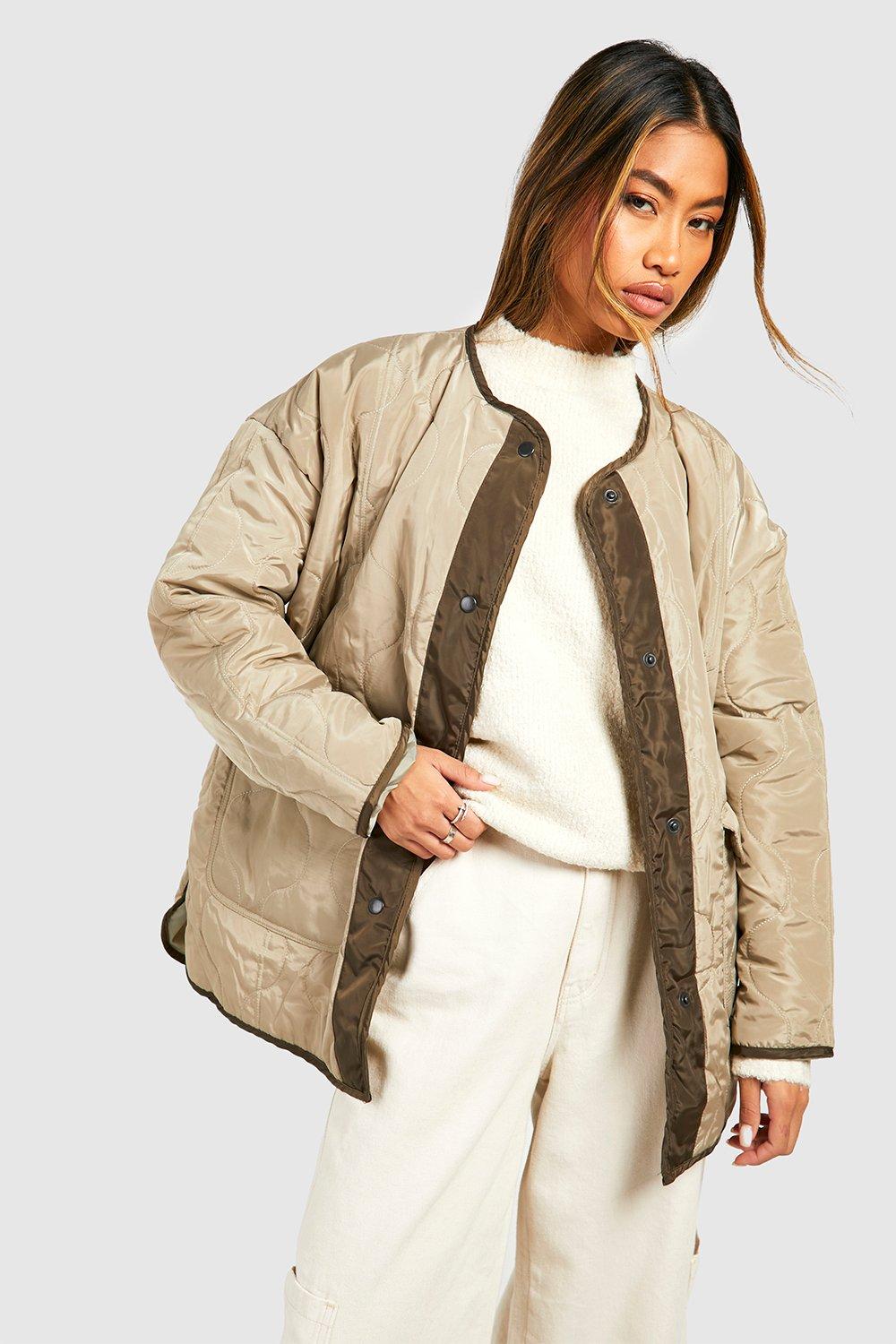 Quilt Detail Oversized Jacket | boohoo