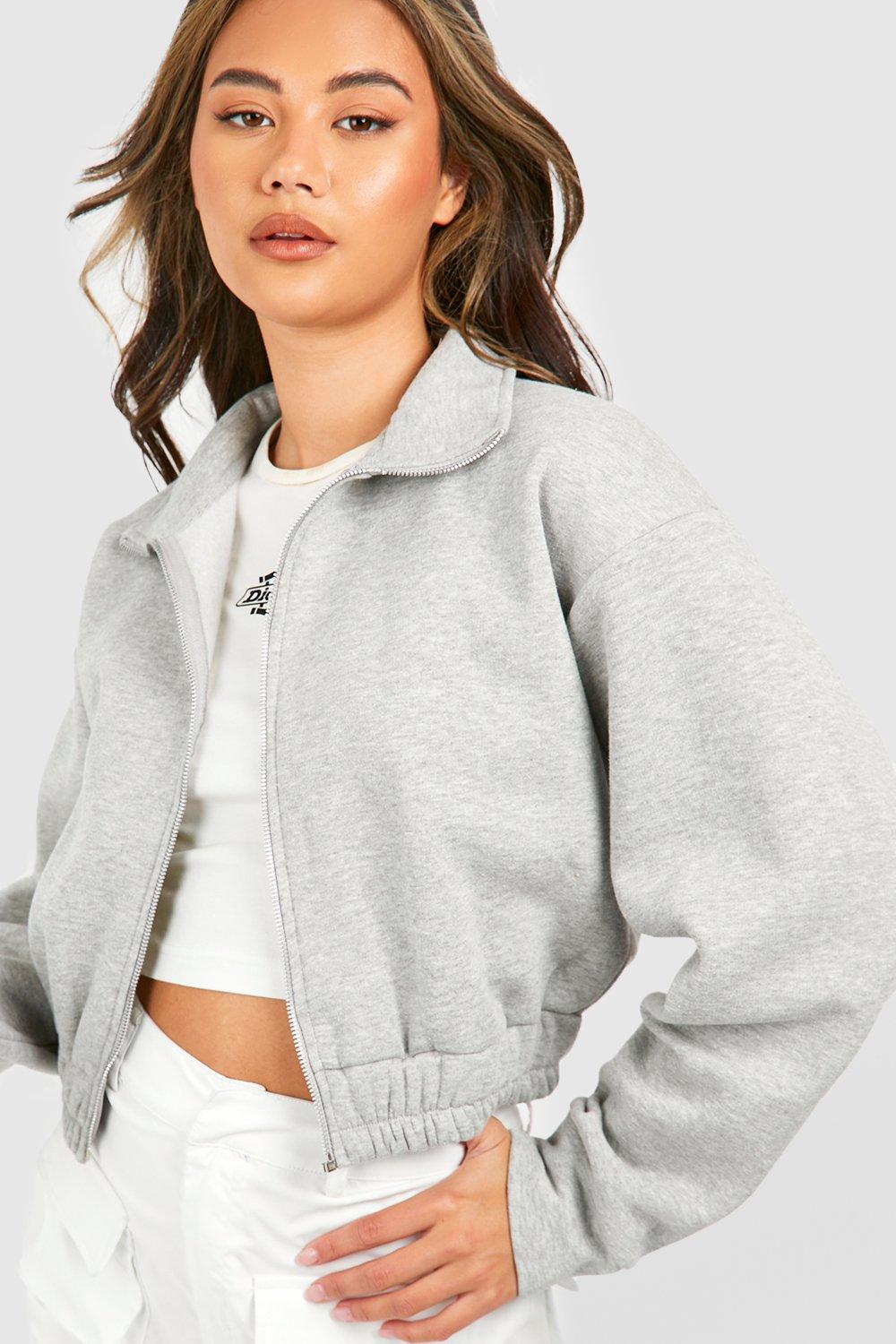 boohoo Women's Crop Zip Detail Bomber Jacket