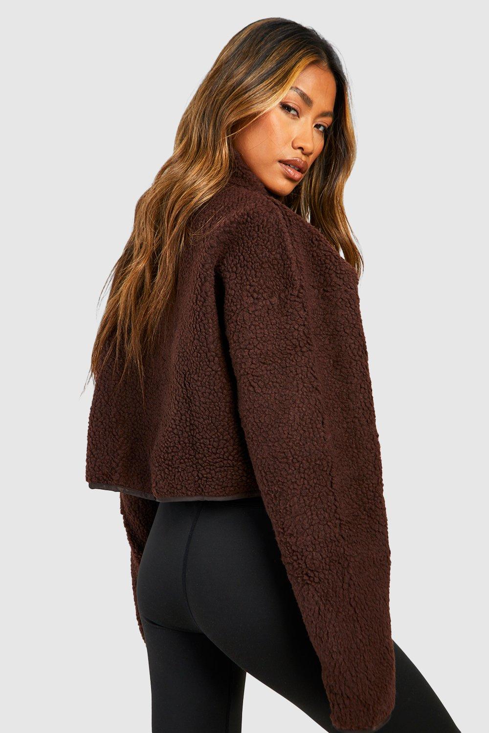 Nylon Teddy Jacke mit Rei verschluss und Utility Tasche boohoo