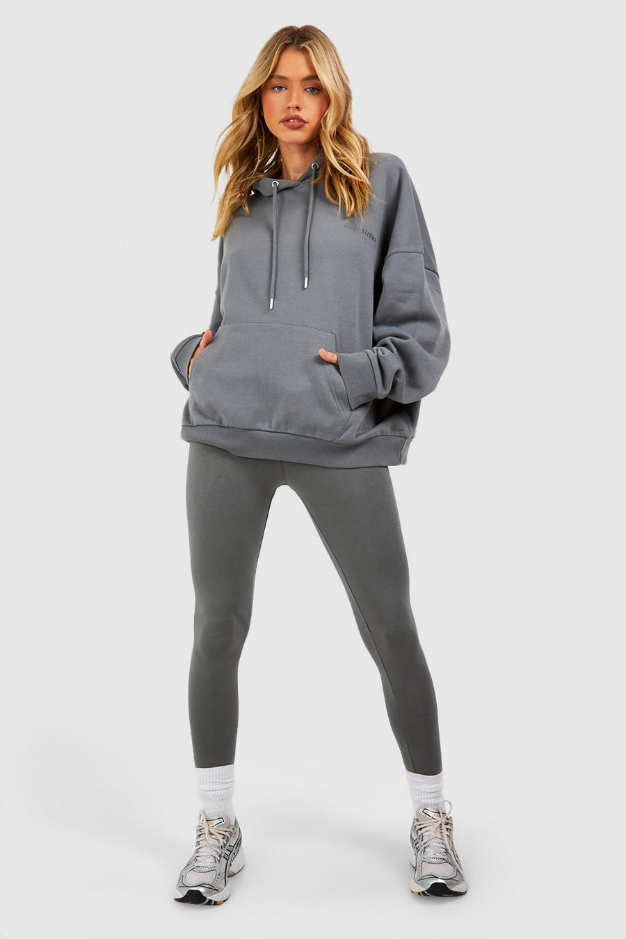 Charcoal Dsgn Studio Oversized Hoodie And Legging Tracksuit image number 1