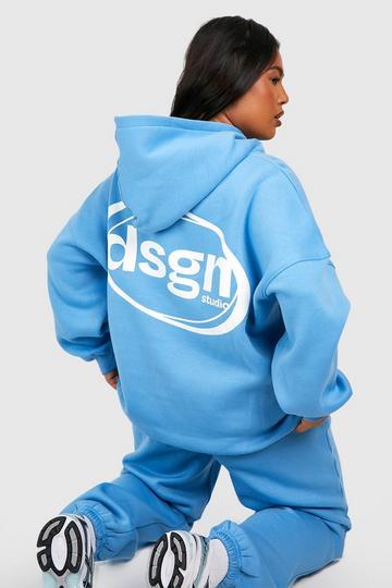 Plus Dsgn Studio Back Print Oversized Hoodie baby blue