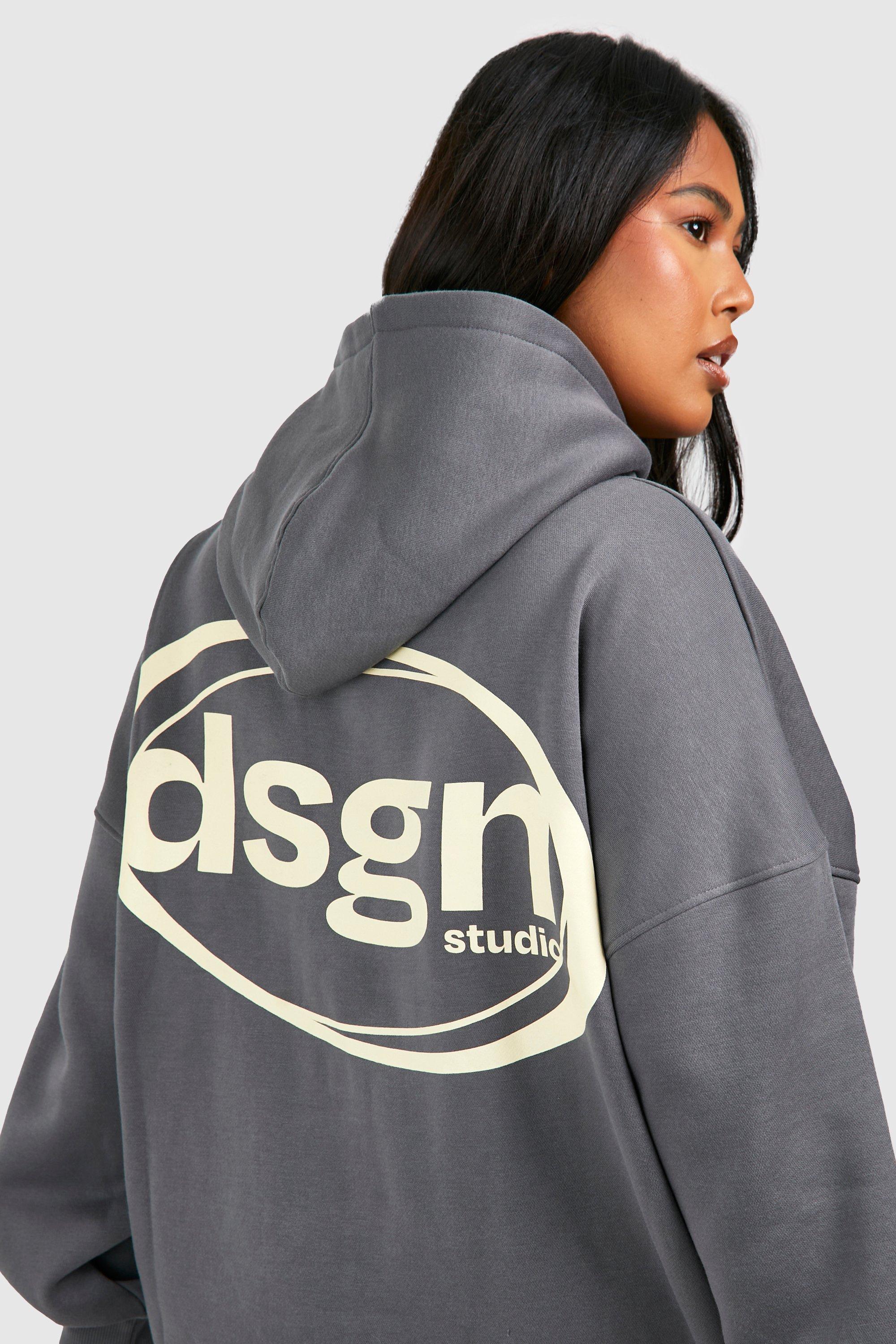 Grey hoodie sale with print