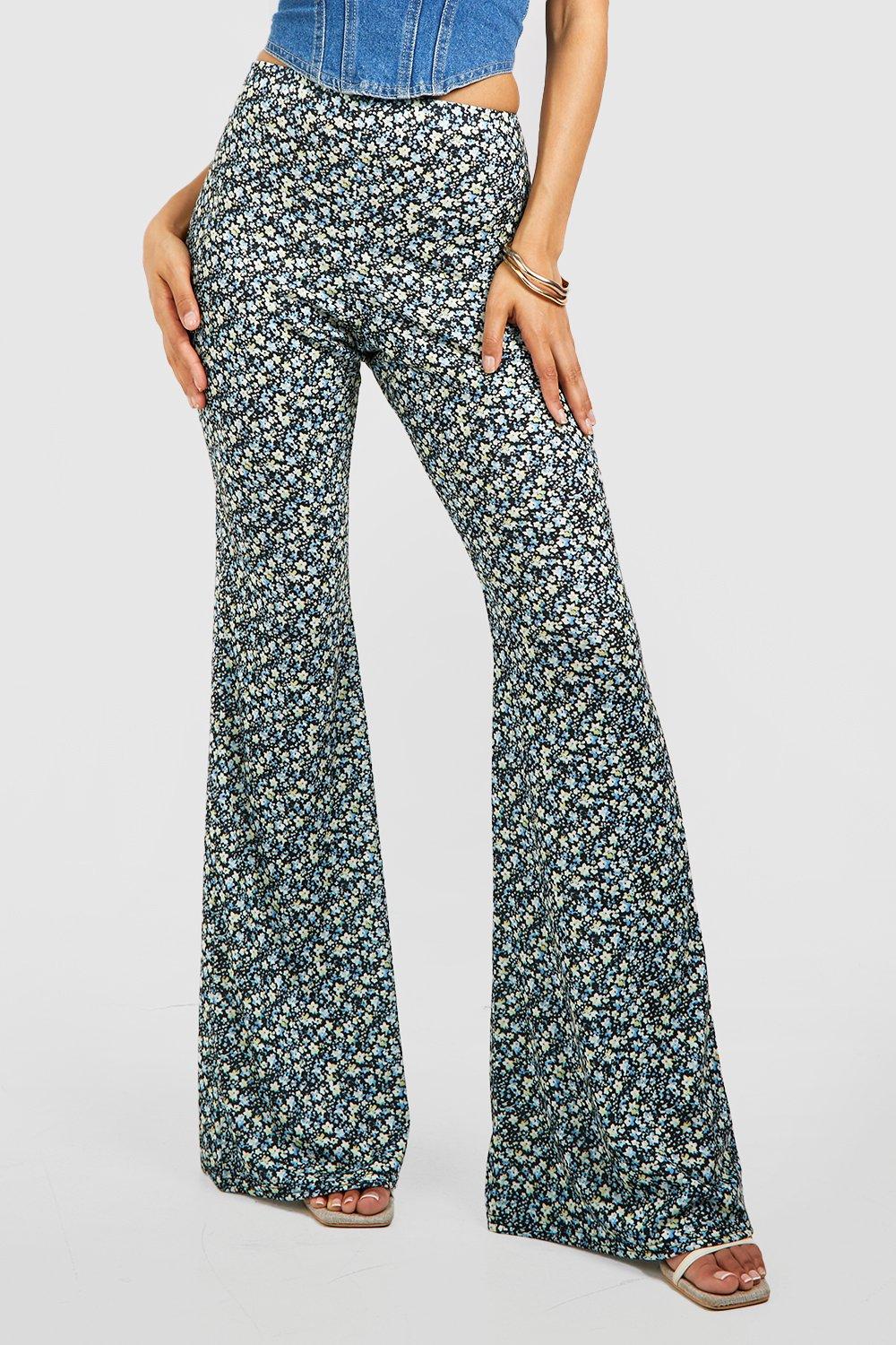 Printed flare leg store pants