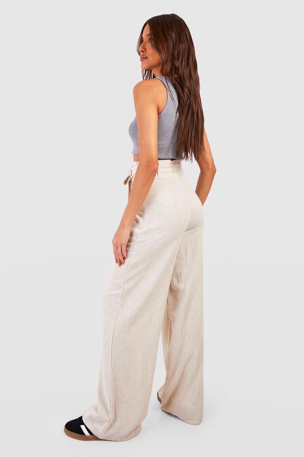 High Waist Ultra Wide Linen Pant