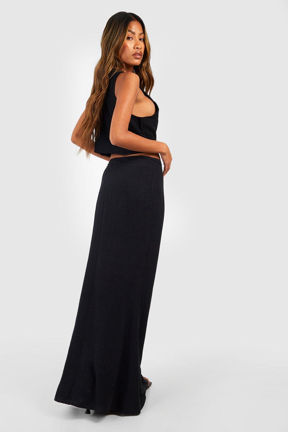 Black maxi evening skirt best sale