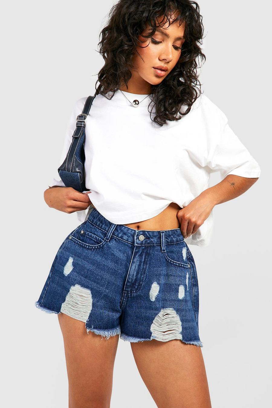 Indigo Jeansshorts i indigotvätt