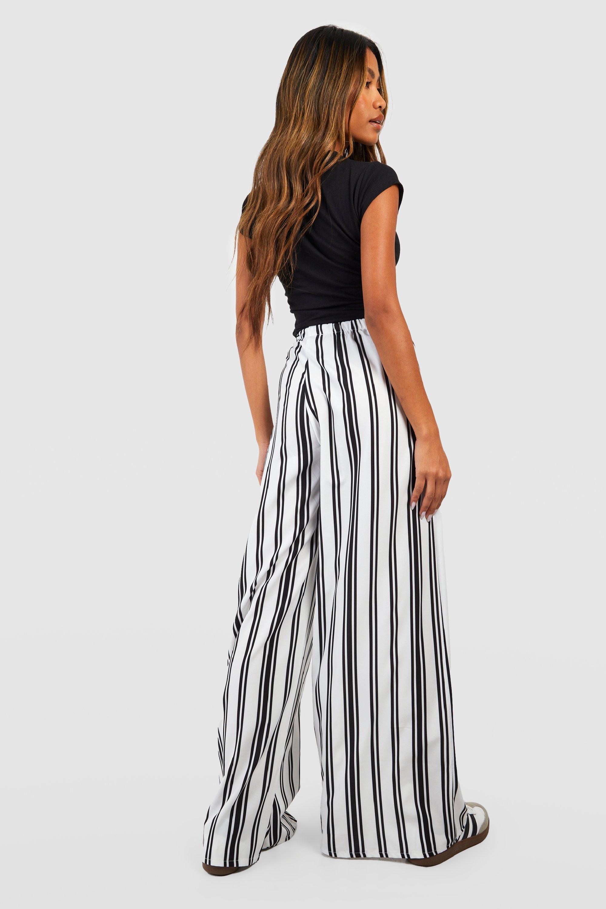 Pantalon large a rayures