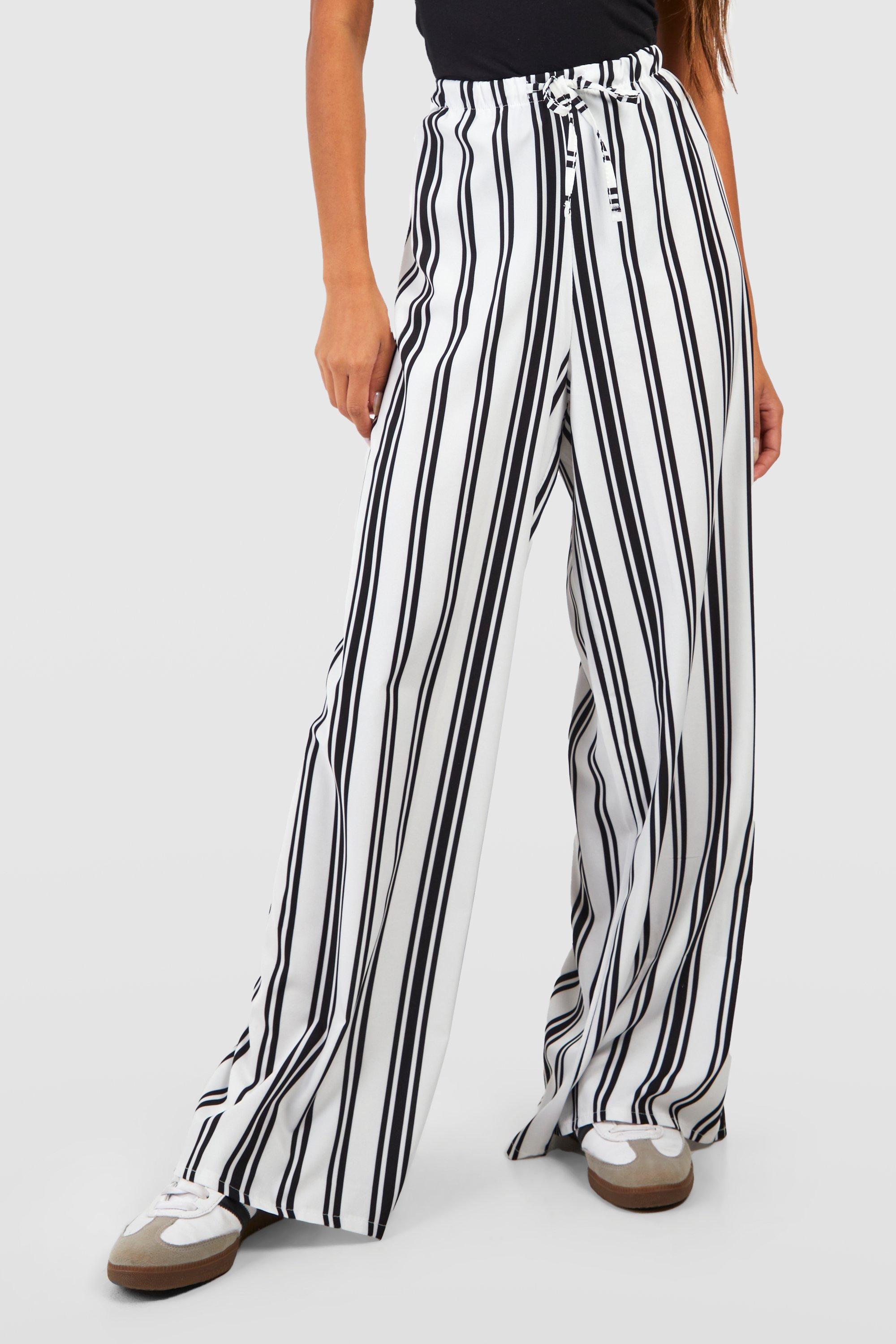 Pantalon femme rayé outlet noir et blanc