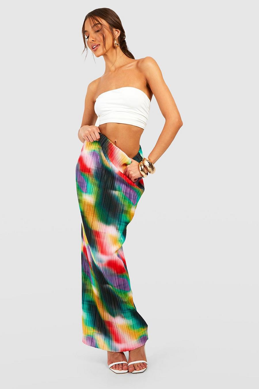 Abstract Plisse Maxi Skirt image number 1