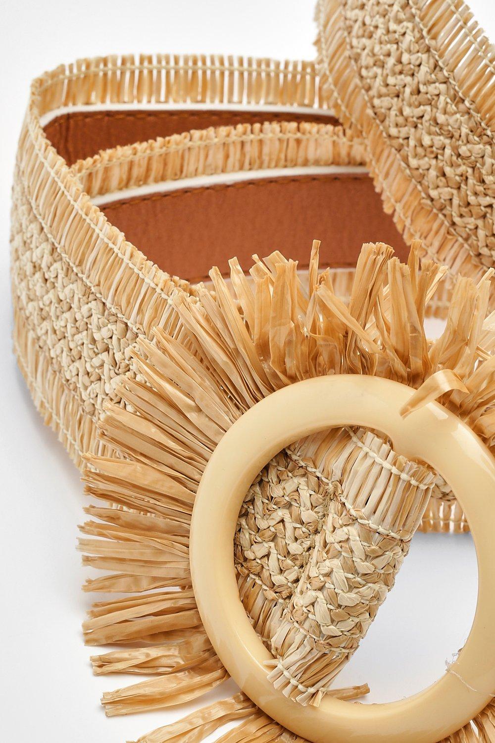 Raffia Circle Trim Belt