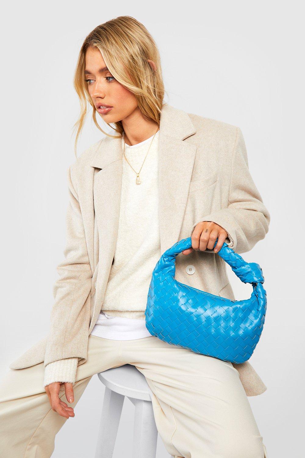 Braided Wicker Top Handle Grab Bag