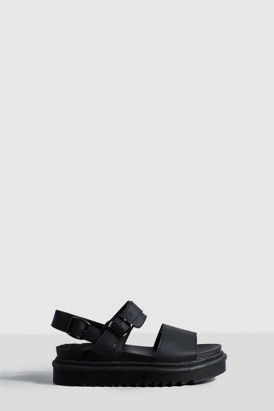 Chunky Buckle Detail Flatform Sandals | Boohoo UK