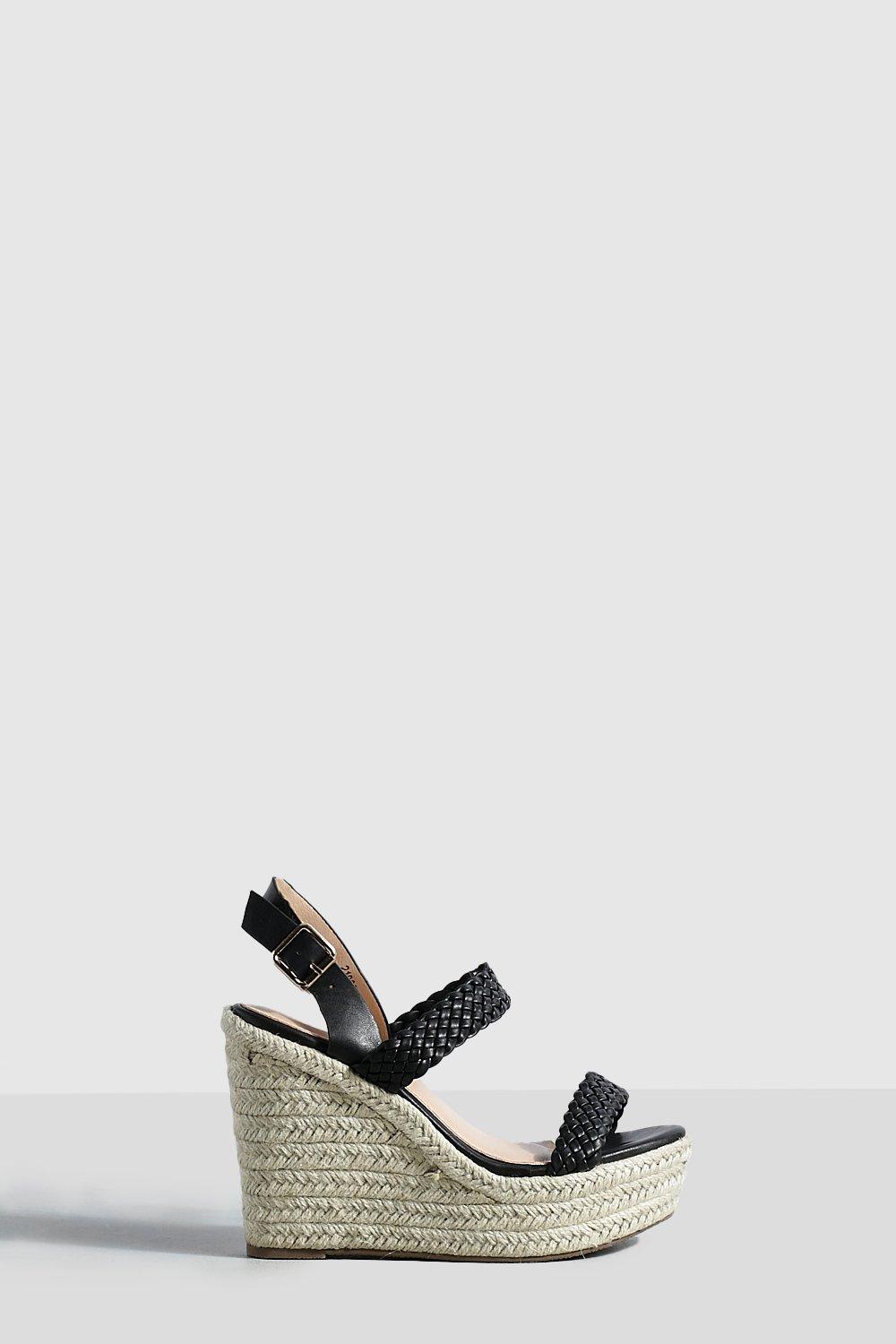 Boohoo black sale wedges