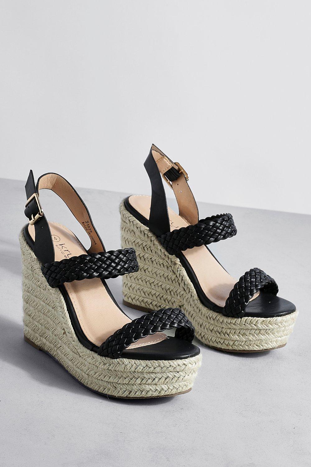 Wide width wedges black sale