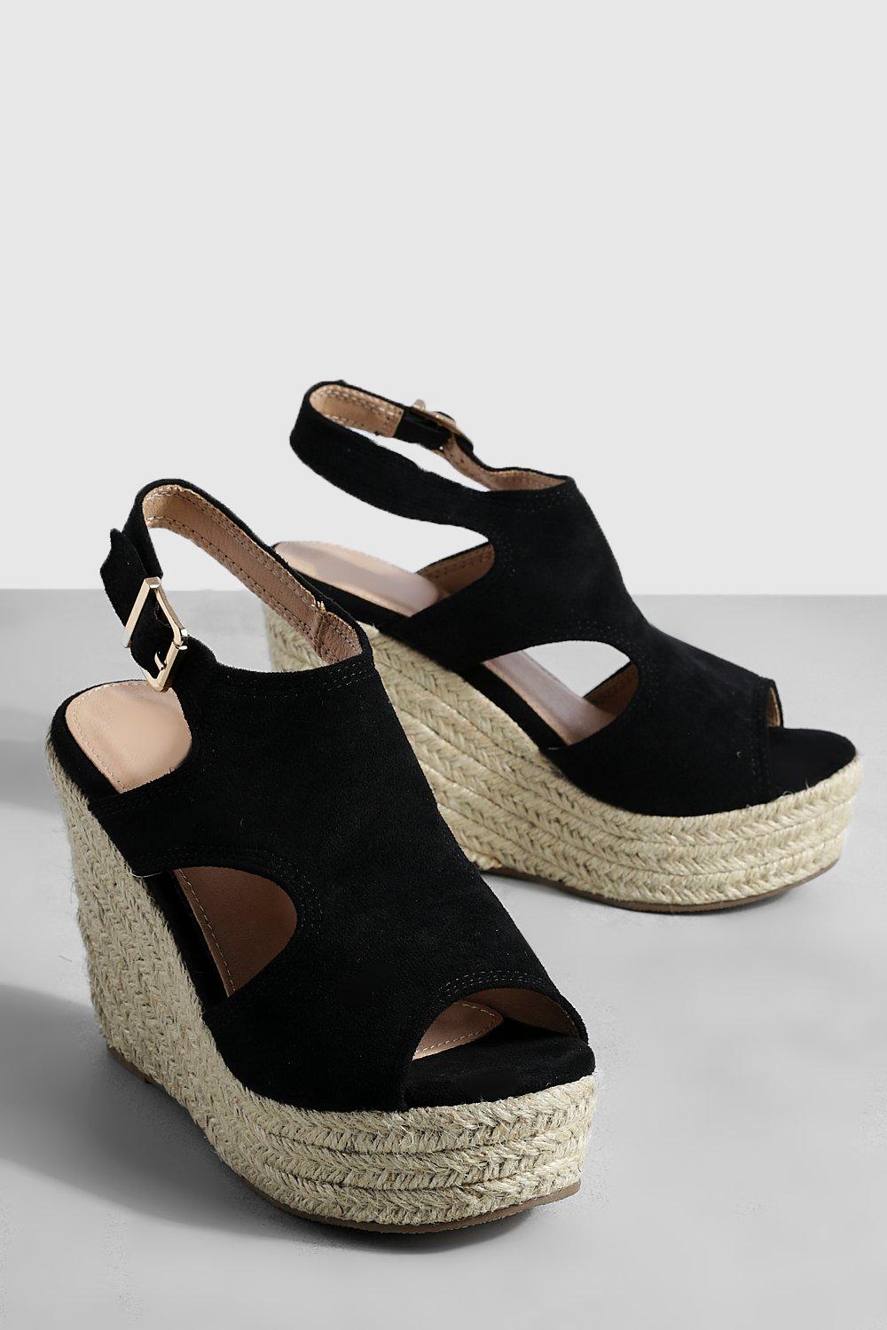 Wide fit store peep toe wedges