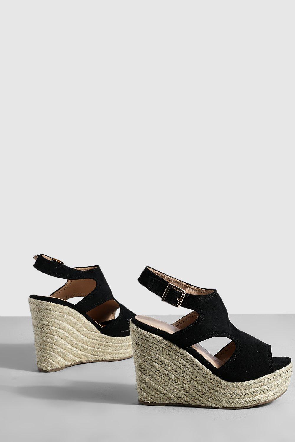 Wide width peep toe wedge sales