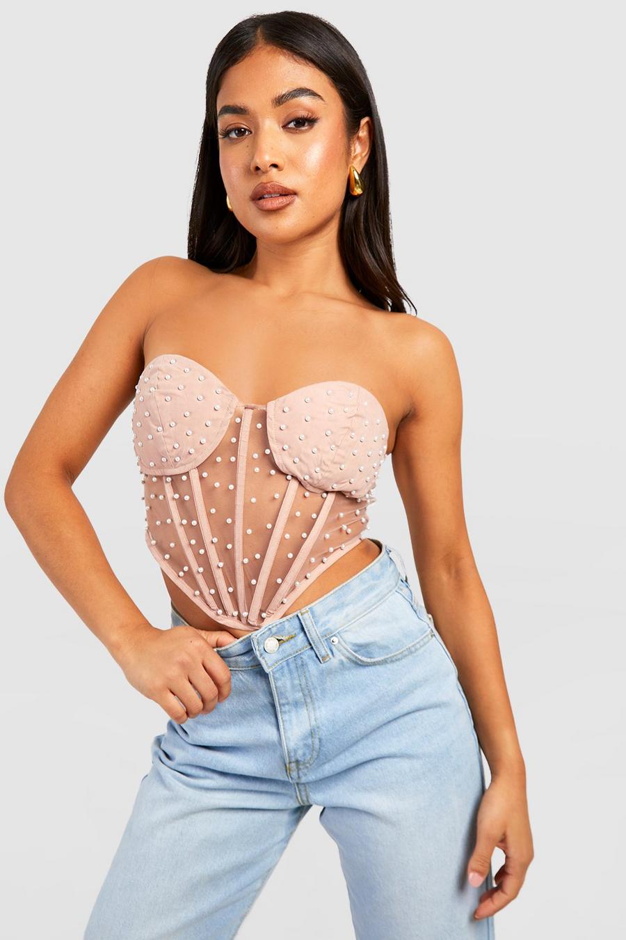 Stone Strapless Parel Korset