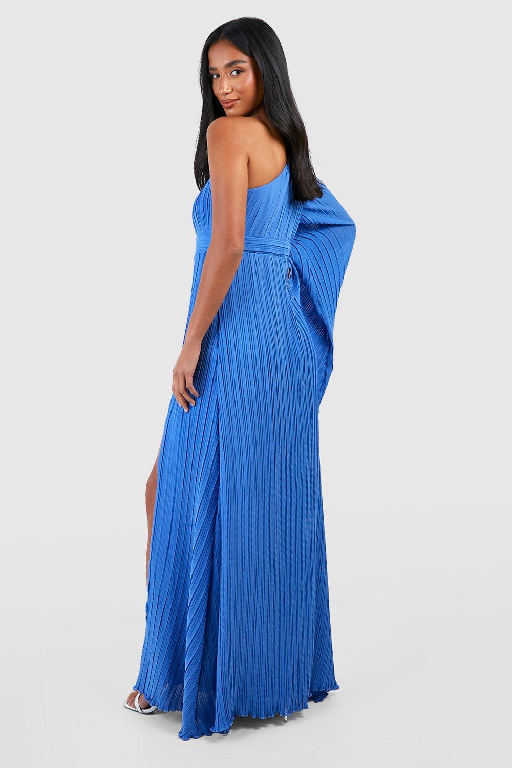 Royal blue 2025 pleated maxi dress