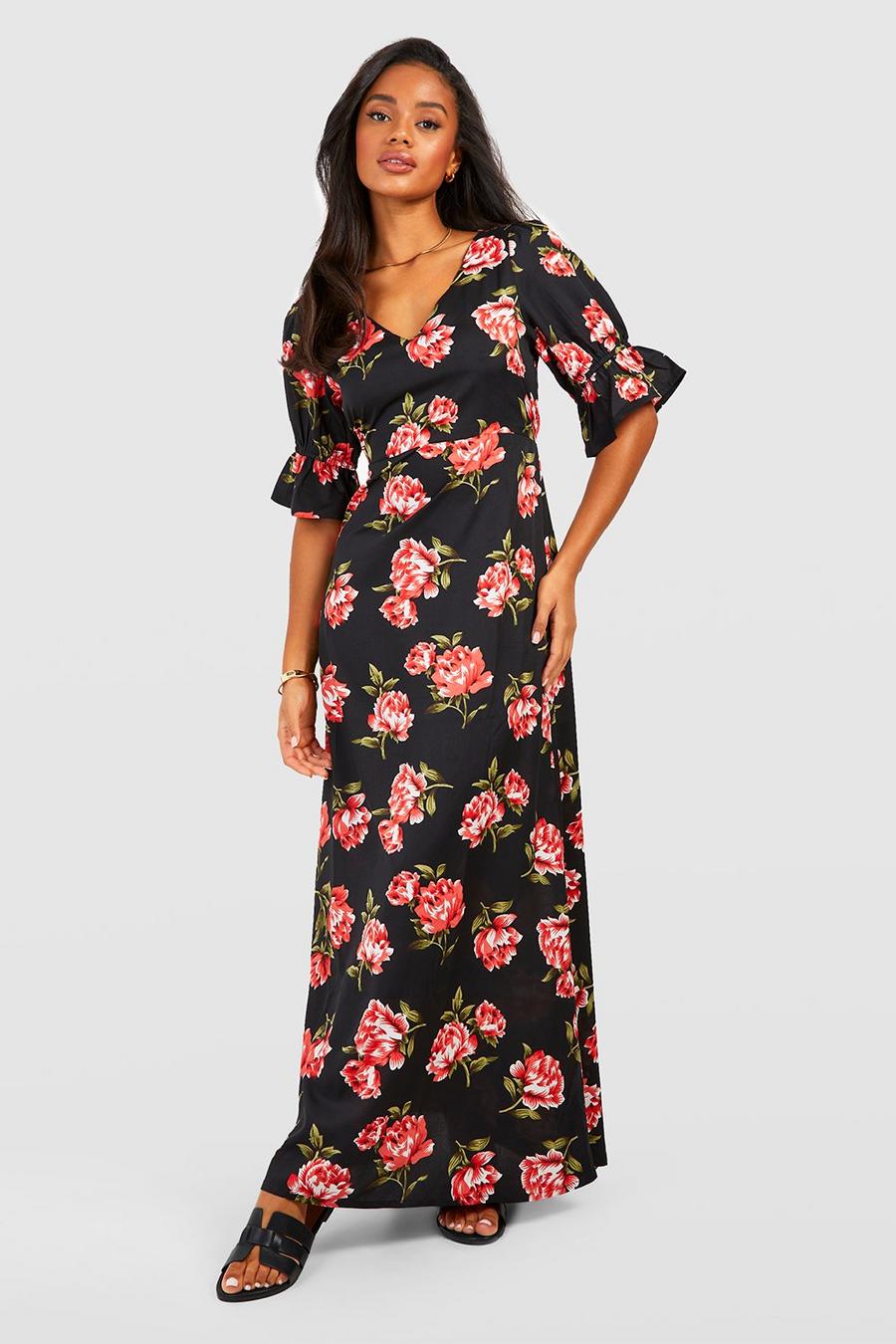 Floral Puff Sleeve Maxi Dress image number 1