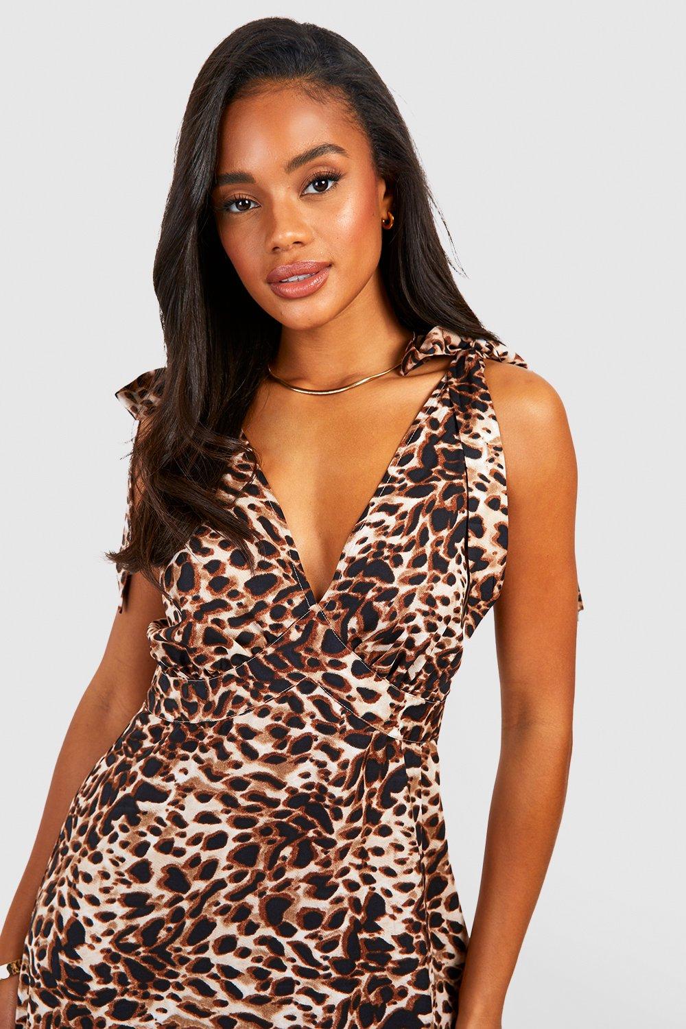 Boohoo leopard clearance maxi dress