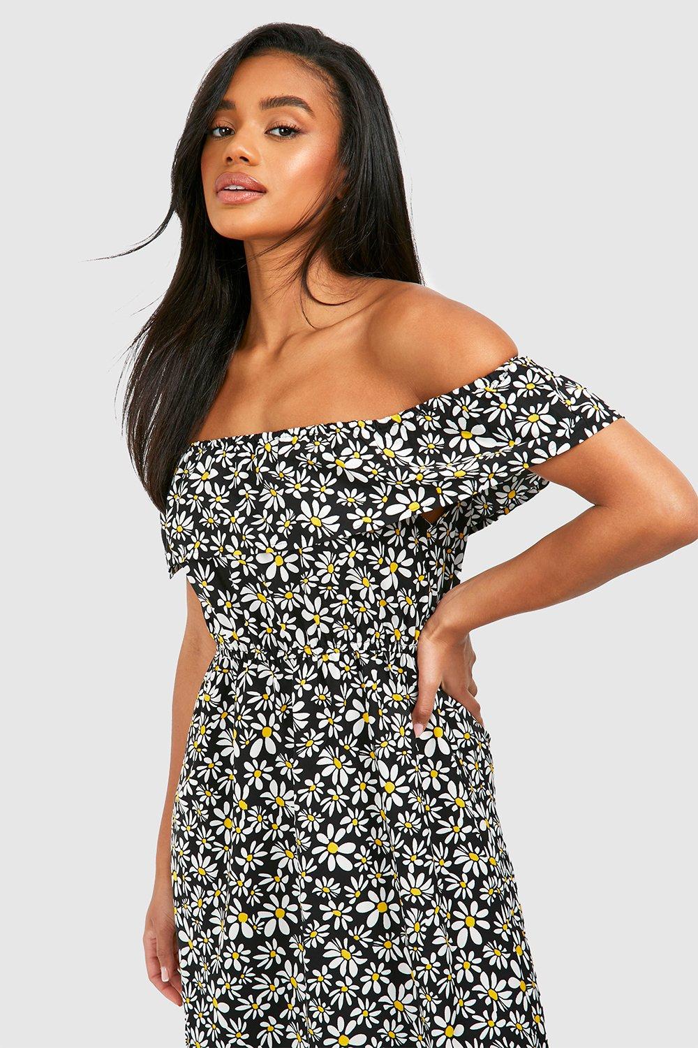 Boohoo bardot 2025 maxi dress