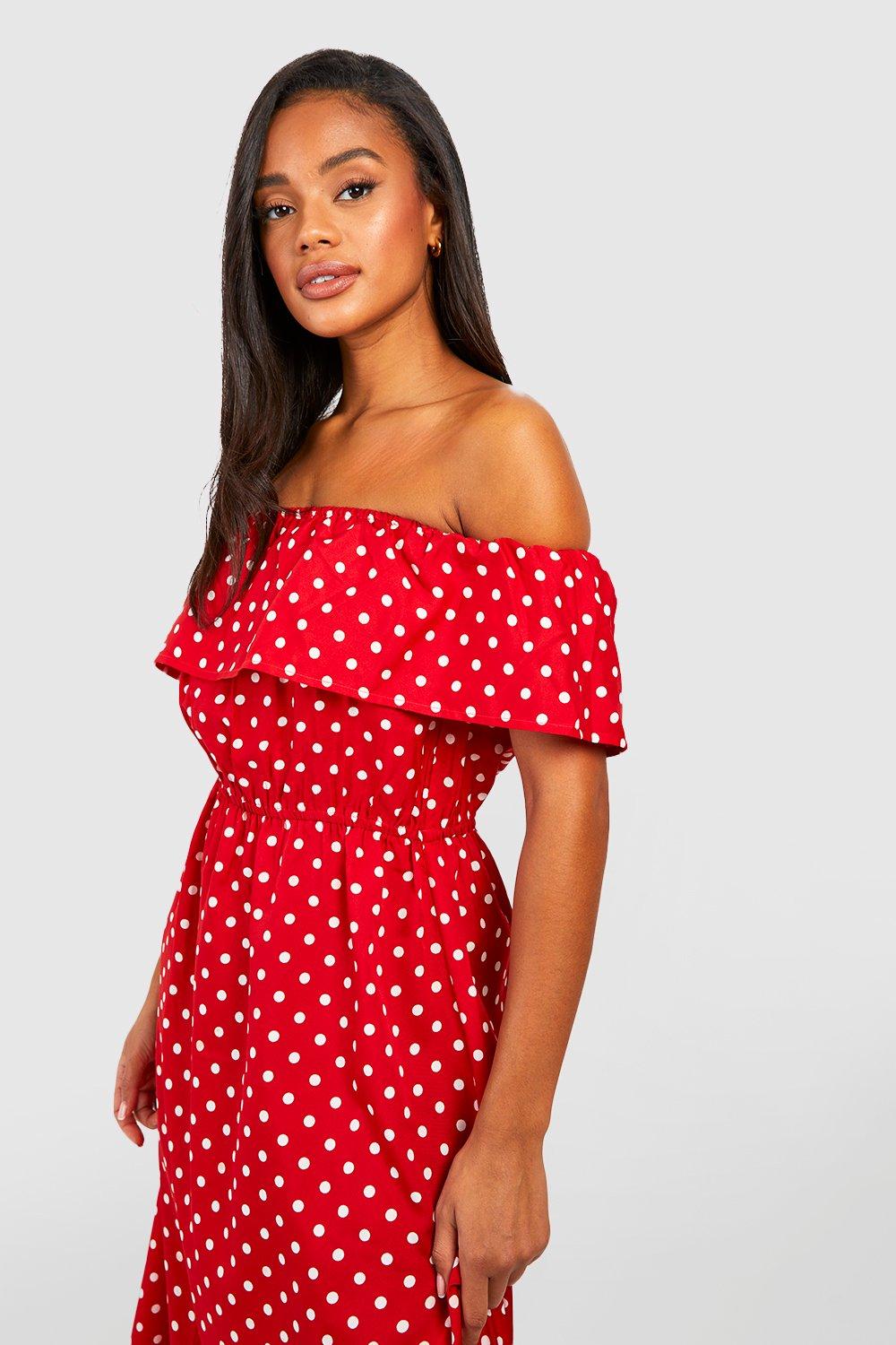 Missguided red bardot store dress