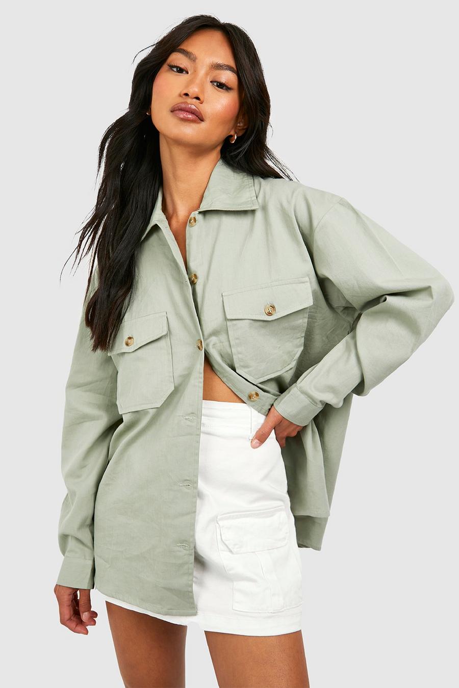 Sage Utility Pocket Long Sleeve Shirt