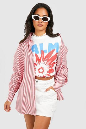 Red Striped Poplin Shirt