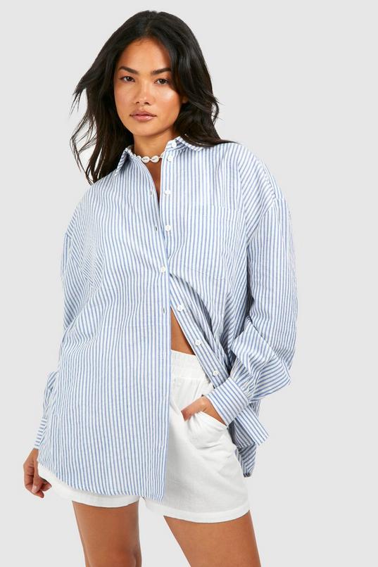 Women's Striped Cotton Shirt | Boohoo UK