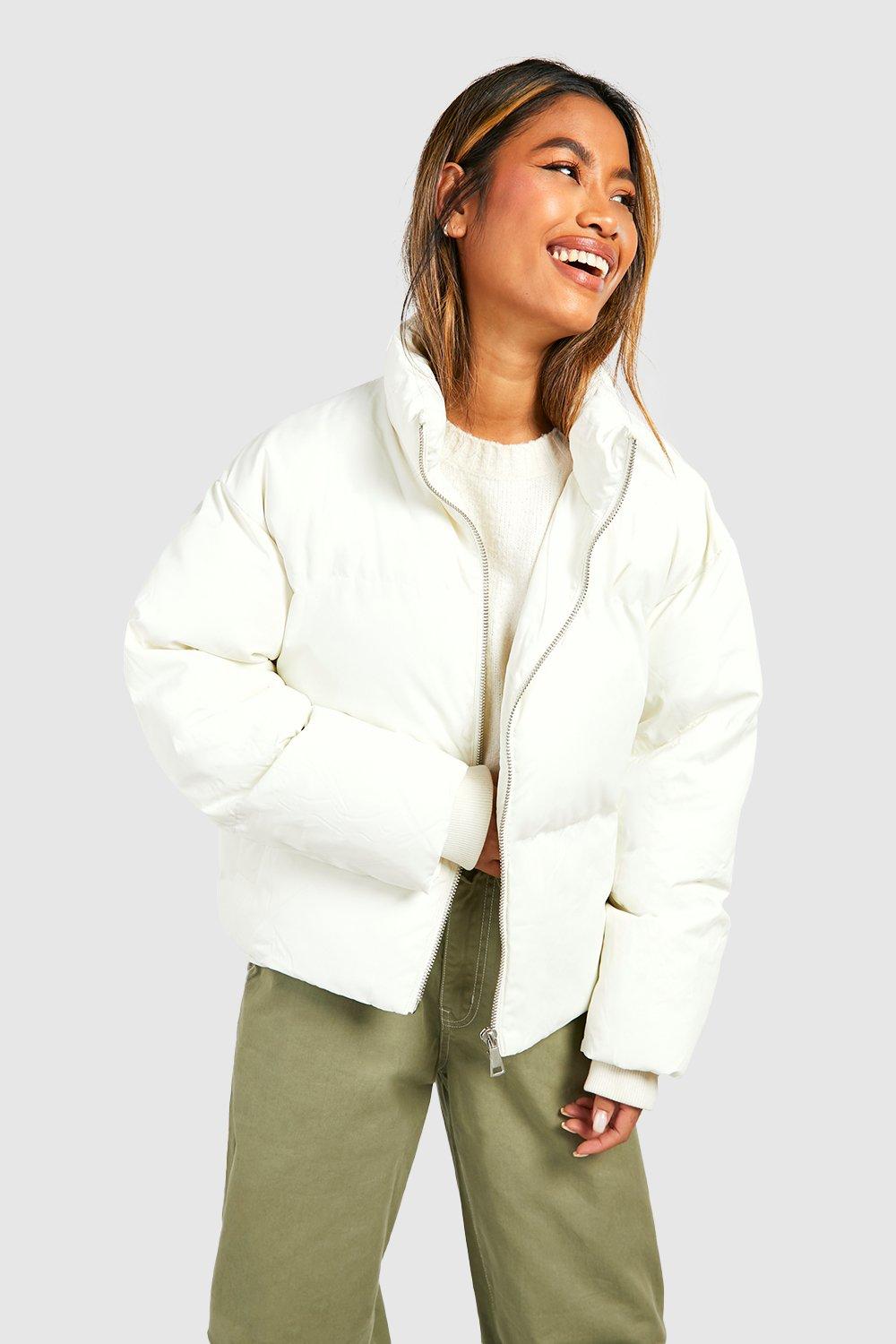 Funnel Neck Nylon Puffer Jacket boohoo DK