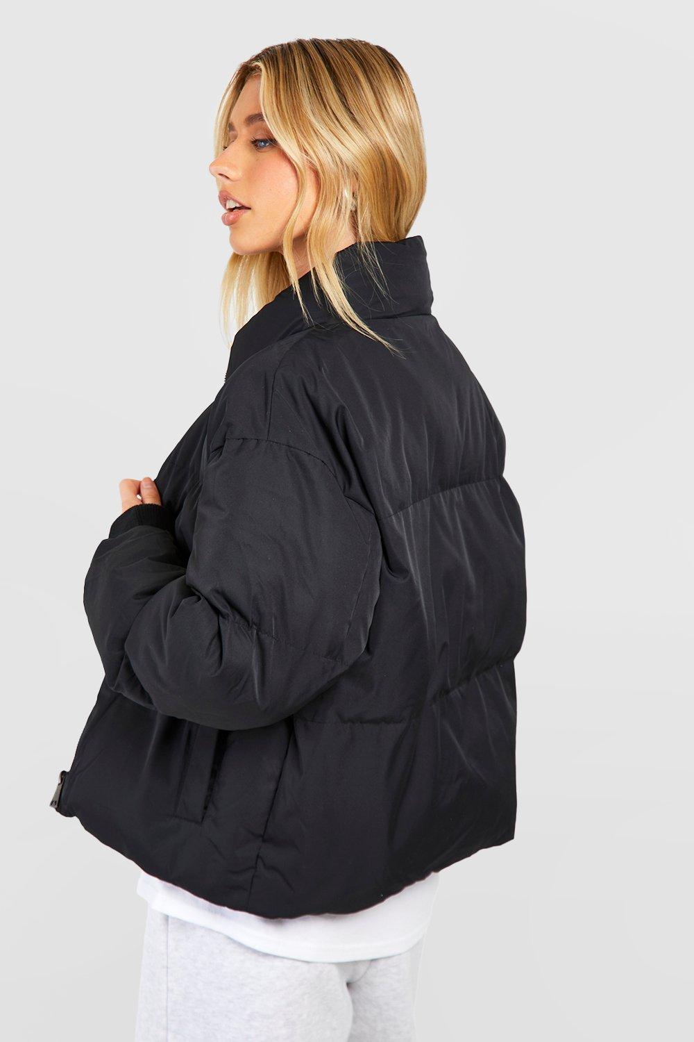 Boohoo black store puffer jacket