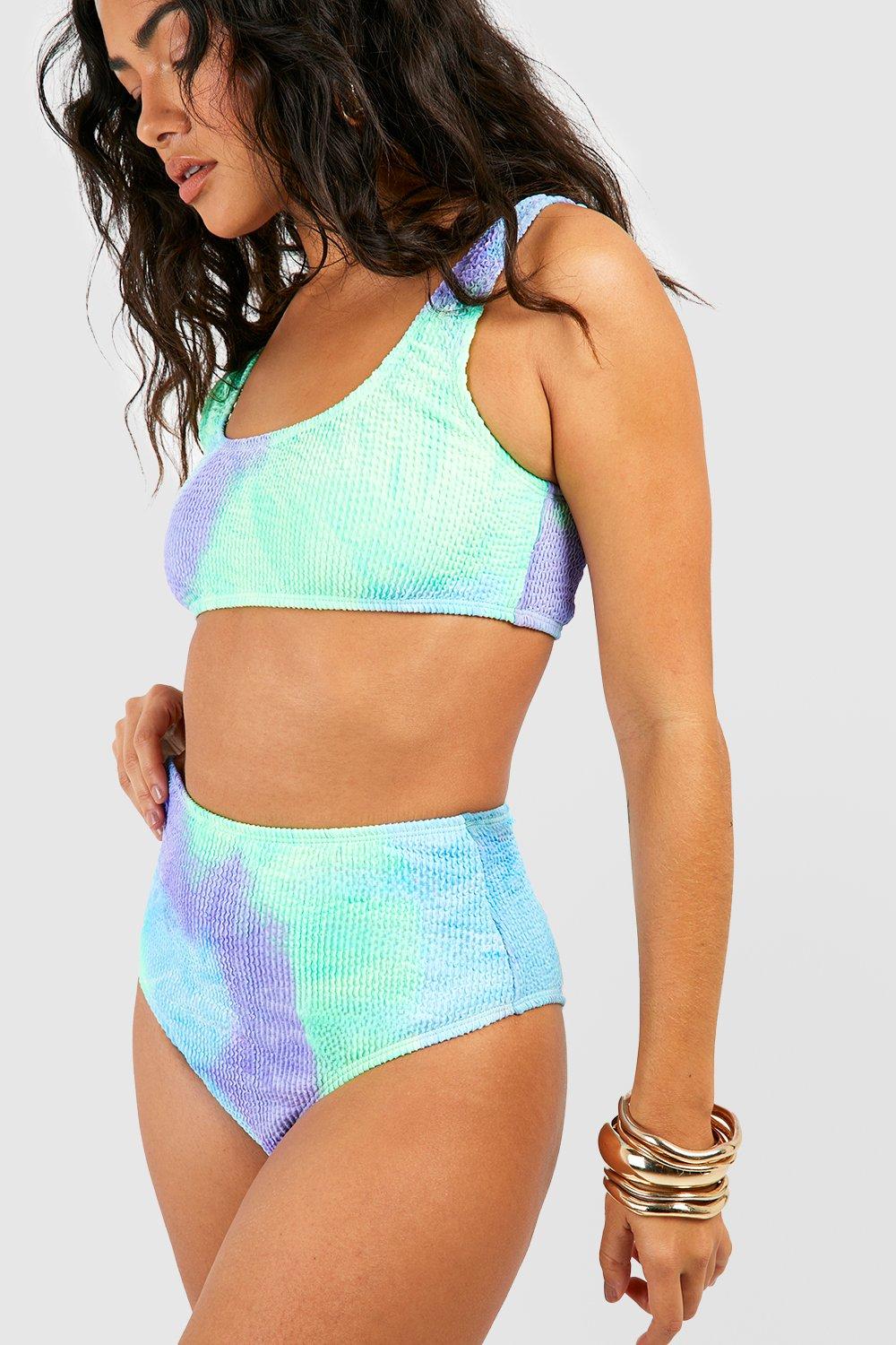 High waisted tie dye swimsuit sale