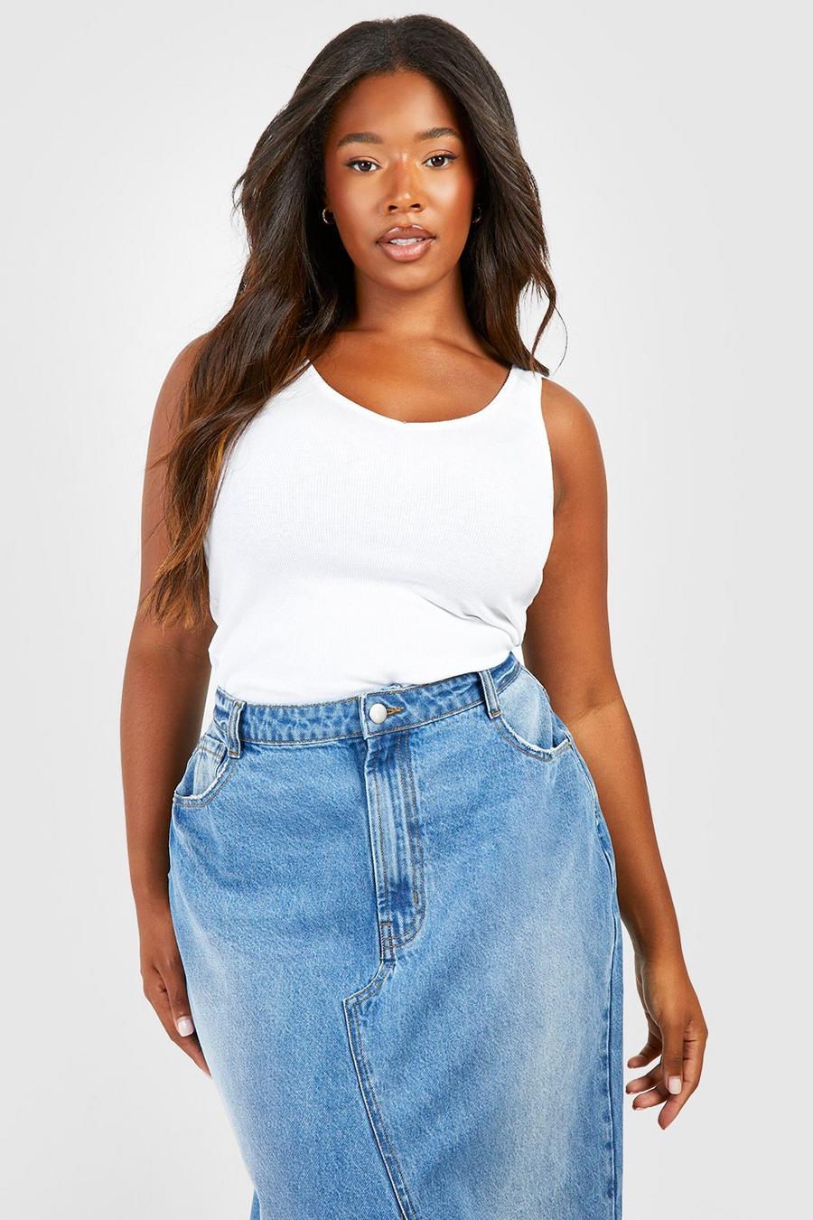 Grande taille - Body sans manches, White