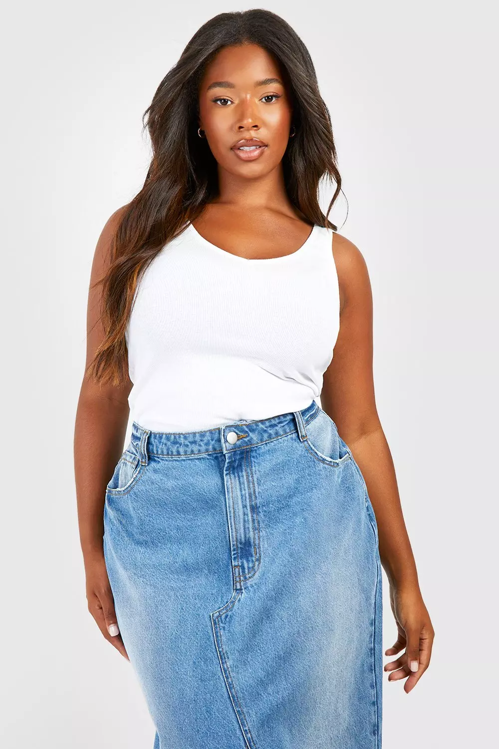 Plus size 2024 jean skirts 90s