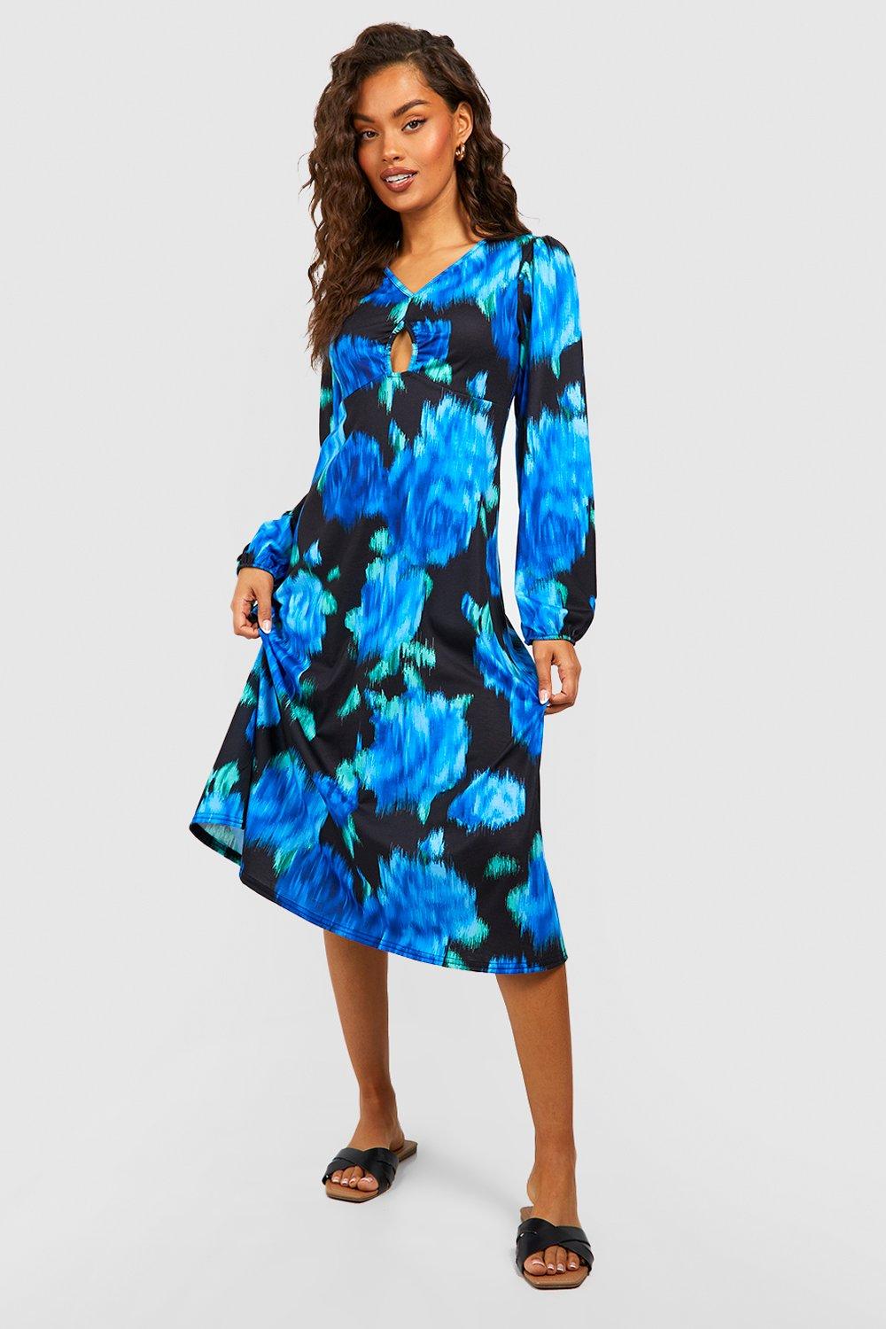 Calvin klein outlet blue floral dress