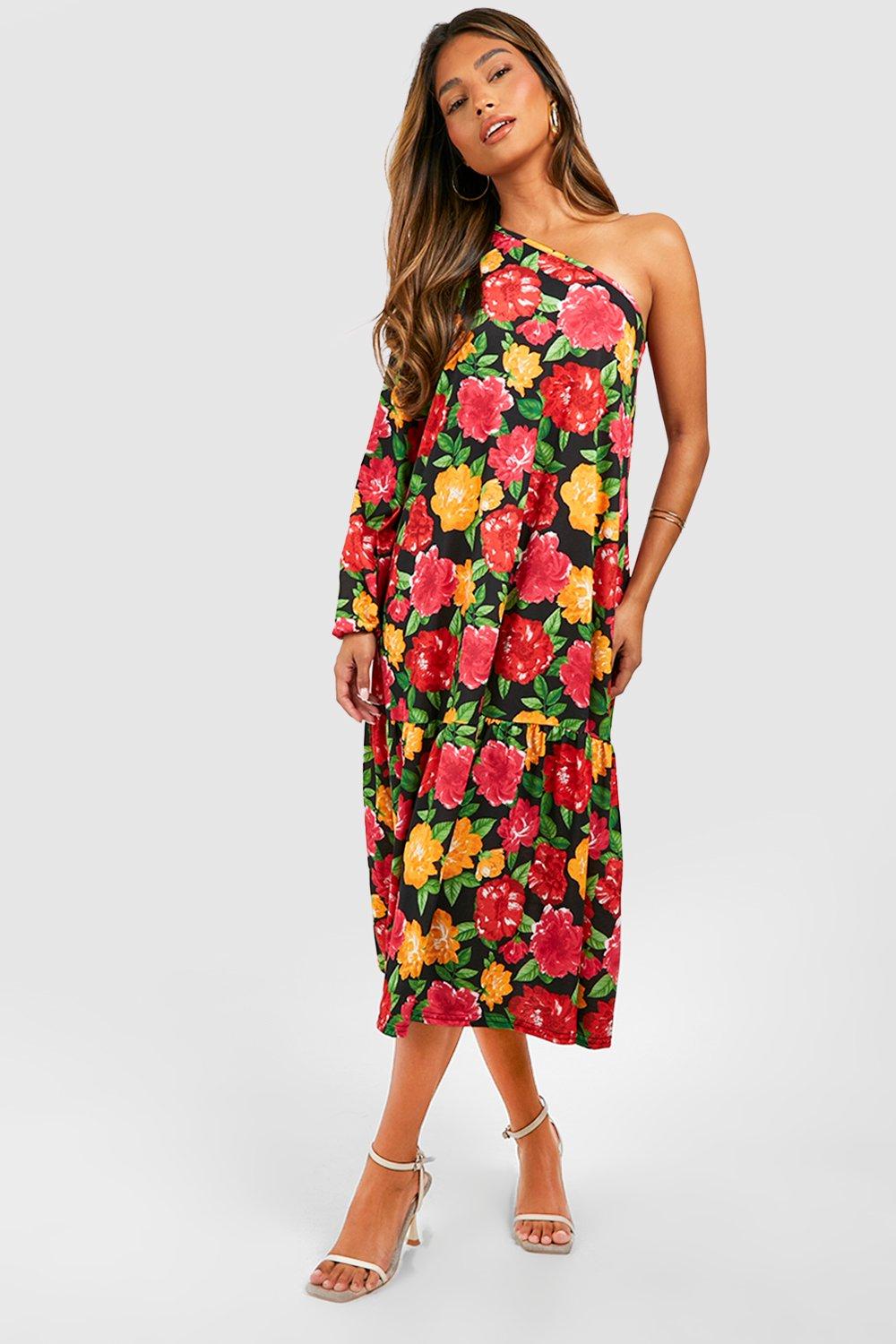 Missguided floral stripe shop velvet midi dress