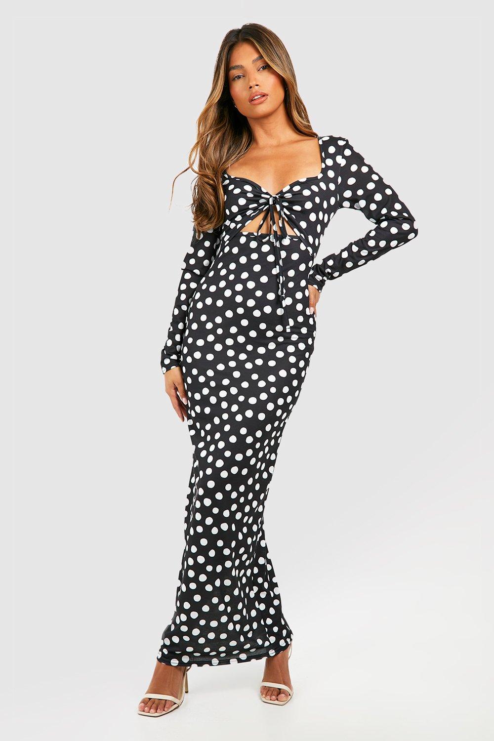 Polka dot shop cut out dress