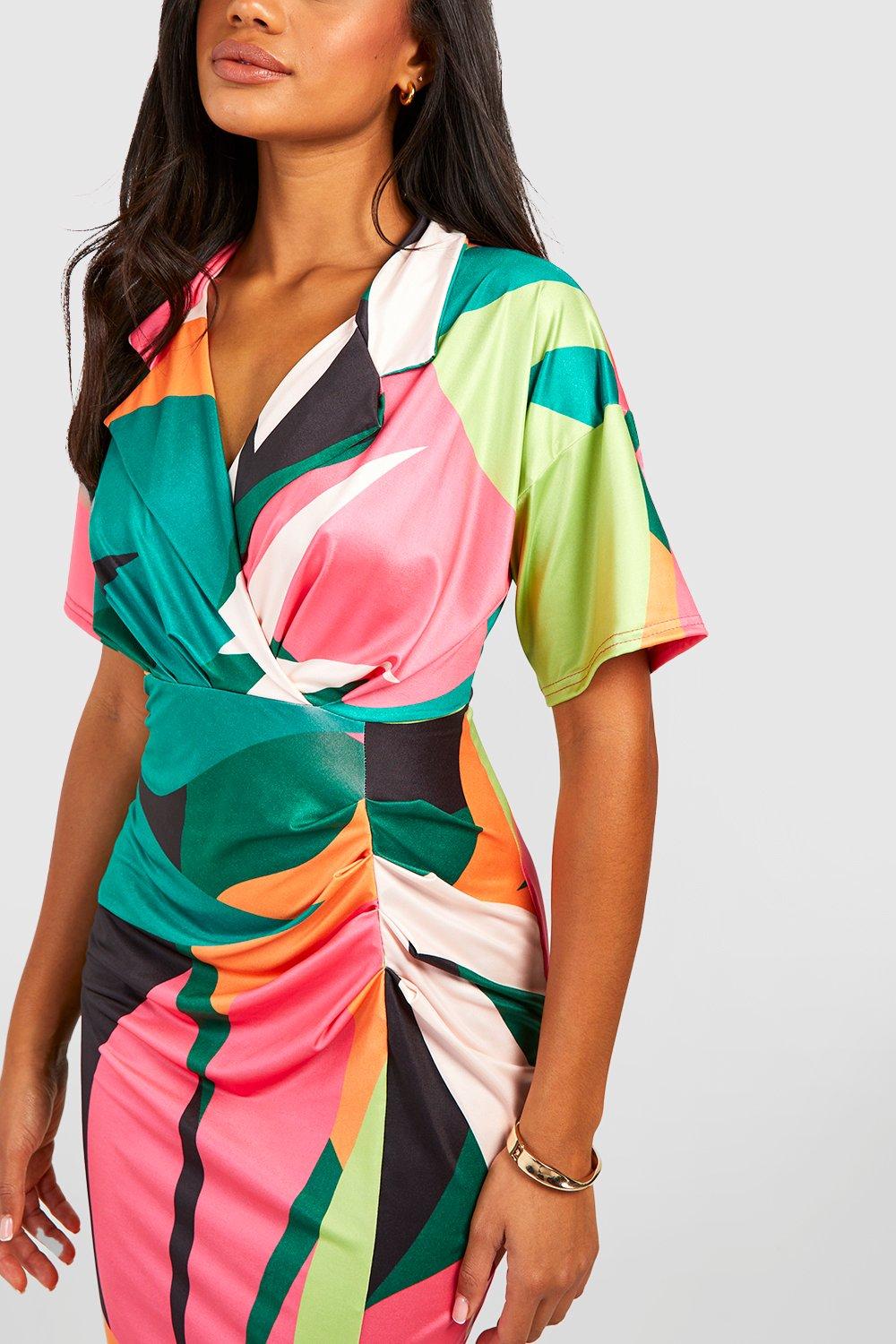 Tropical store wrap dress