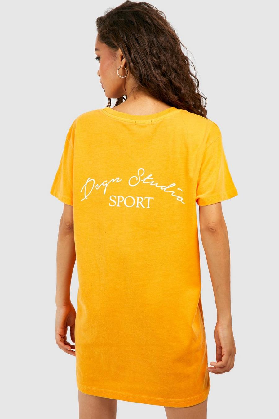 Vestito T-shirt oversize Design Studio Sport, Orange naranja