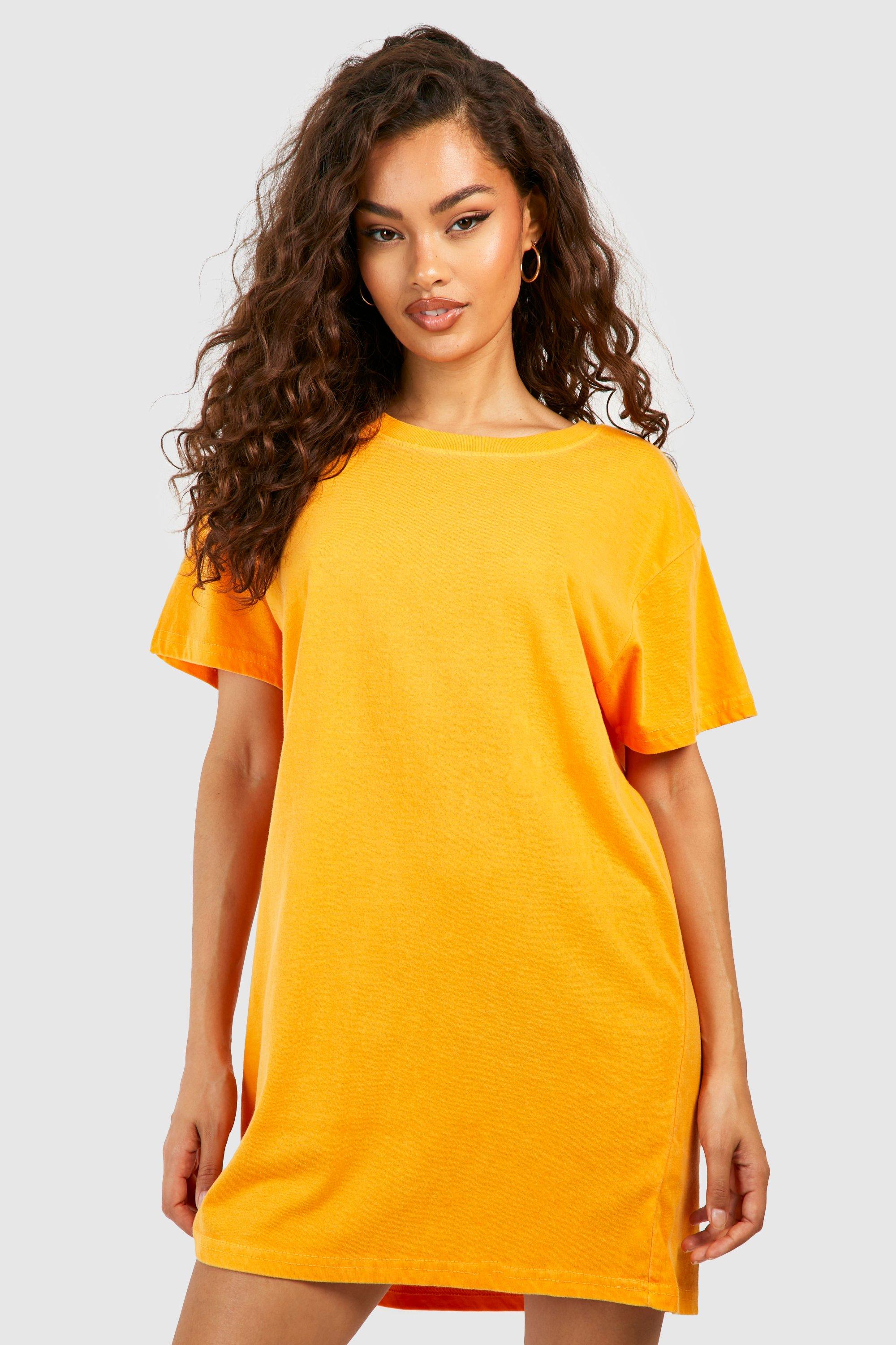 Oversized yellow t shirt dress online