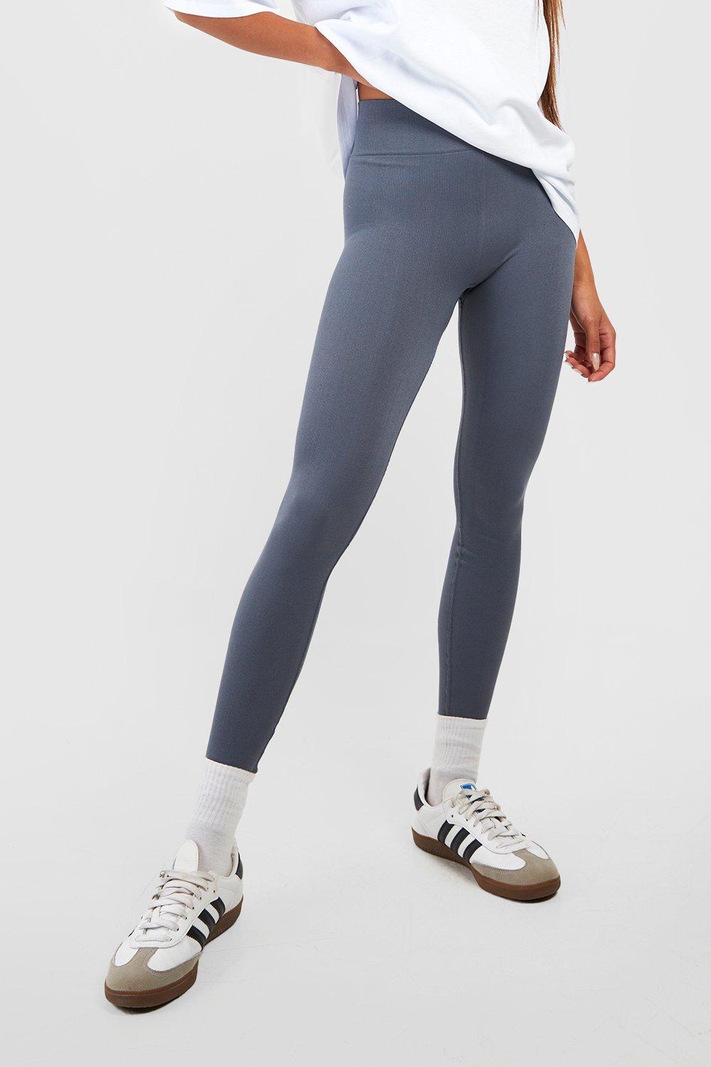 Charcoal Ribbed Seamless Leggings