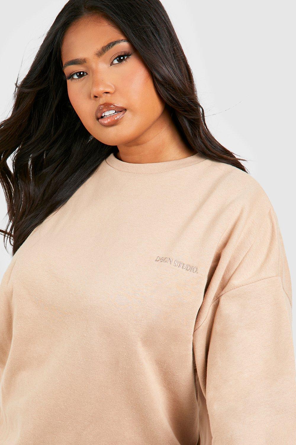 Beige oversized online sweatshirt